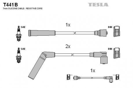 Провода высоковольтные Матиз 0.8 TESLA T441B (фото 1)