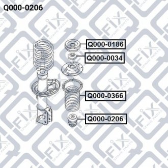 Відбійник переднього амортизатора CHEVROLET AVEO Q-FIX Q000-0206