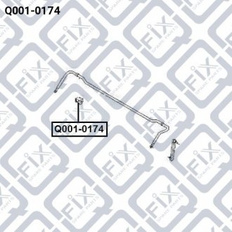 Втулка стаб-ра задн d 11 CHEVROLET LACETTI 2003-2008 Q-FIX Q001-0174 (фото 1)