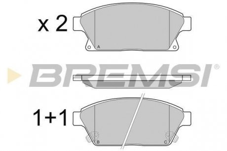 Гальмівні колодки перед. Astra J/Zarifa/Chevrolet Cruze 09- BREMSI BP3405