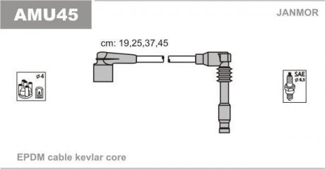 Провод зажигания (EPDM) CHEVROLET LACETTI 1.8, CAPTIVA 2.4 JanMor AMU45 (фото 1)