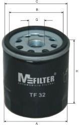 Фильтр масляный двигателя LANOS, AVEO, LACETTI, NUBIRA, NEXIA MFILTER TF32 (фото 1)