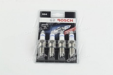 Свічка запалювання WR78X SUPER4 (NIVA 1.7i, DAEWOO MATIZ 0.8) (4 шт. блист.) Bosch 0242232804