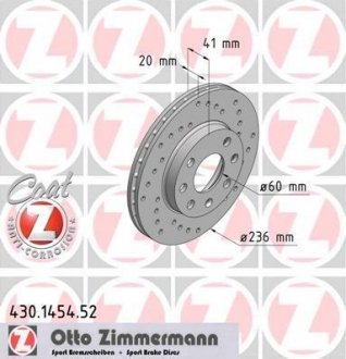 ДИСК ТОРМОЗНОЙ ZIMMERMANN Otto Zimmermann GmbH 430.1454.52