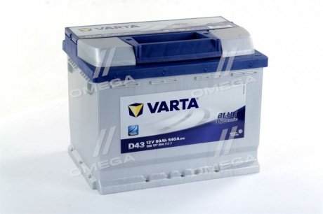 Акумулятор 60Ah-12v BD(D43) (242х175х190),L,EN540 (1-й сорт) Varta ="560127054" (фото 1)