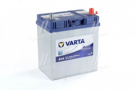 Аккумулятор 40Ah-12v BD(A14) (187х127х227),R,EN330 тонк.клеммы !КАТ. -15% Varta ="540126033" (фото 1)
