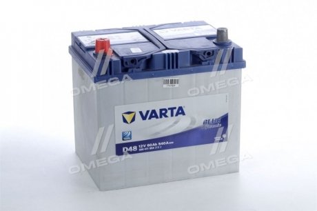 Аккумулятор 60Ah-12v BD(D48) (232х173х225),L,EN540 (1-й сорт) Varta ="560411054" (фото 1)