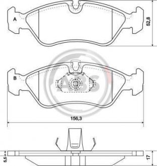 Комплект тормозных колодок, дисковый тормоз A.B.S 36896 (фото 1)