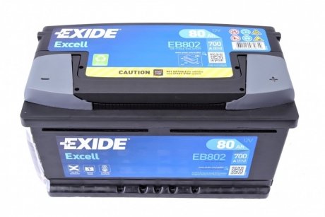 Аккумулятор 80Ah-12v EXCELL(315х175х175),R,EN700 EXIDE EB802 (фото 1)