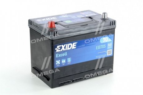 Акумулятор 70Ah-12v EXCELL (266х172х223),L,EN540 EXIDE EB705