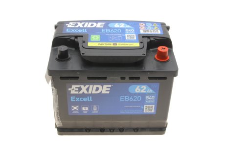 Аккумулятор 62Ah-12v EXCELL(242х175х190),R,EN540 (1-й сорт) EXIDE EB620