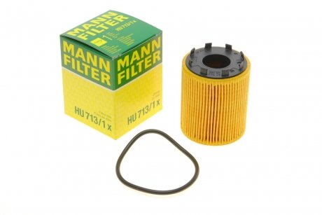 Фильтр масляный FIAT DOBLO 04-, OPEL ASTRA H 05- 1.3 CDTI MANN HU713/1X (фото 1)