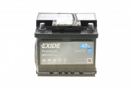 Стартерна акумуляторна батарея; Стартерна акумуляторна батарея EXIDE EA472 (фото 1)