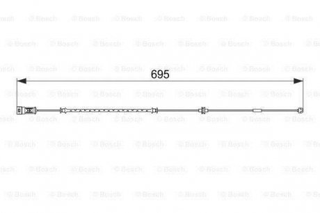 Датчик износа тормозных колодок 695mm OPEL Signum/Vectra C''F'1,6-3,2''01-08 Bosch 1 987 474 585 (фото 1)