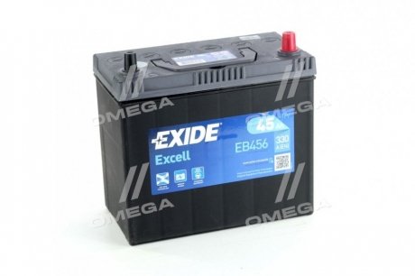 Аккумулятор 45Ah-12v EXCELL(234х127х220),R,EN300 Азия тонк.клеммы EXIDE EB456