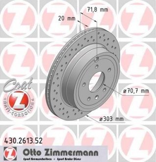 Диск тормозной - ZIMMERMANN Otto Zimmermann GmbH 430261352