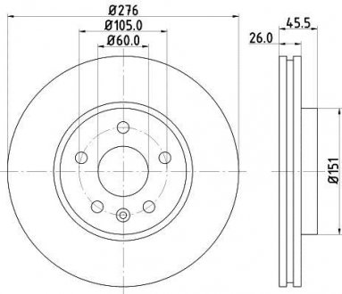 Тормозной диск Hella 8DD355116-351