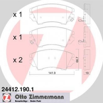 Колодки тормозные дисковые - Otto Zimmermann GmbH 244121901 (фото 1)