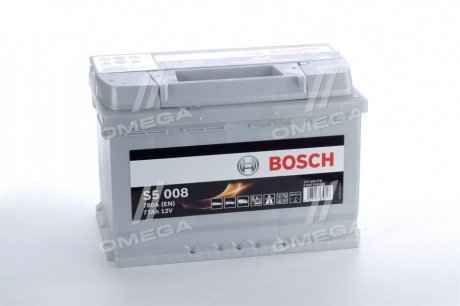 Аккумулятор S5 Silver Plus 77Ah, EN780 правый "+" 278x175x190 (ДхШхВ) Bosch 0092S50080 (фото 1)