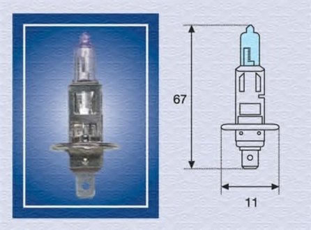 Лампа накаливания MM H1 12 BL MAGNETI MARELLI 002601100000 (фото 1)