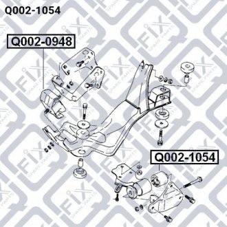 Подушка двигателя l DAEWOO MATIZ/TICO 0.8/1.0 02.95- Q-FIX Q002-1054 (фото 1)