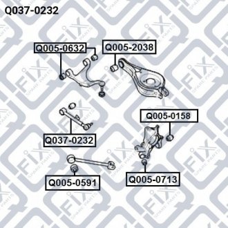 Важіль задній поперечний HYUNDAI SANTA FE (CM) 2006-2012 Q-FIX Q037-0232