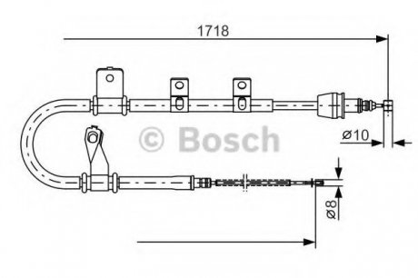 Тормозной трос 1718mm HYUNDAI Matrix RR RR01-10 Bosch 1987482075 (фото 1)