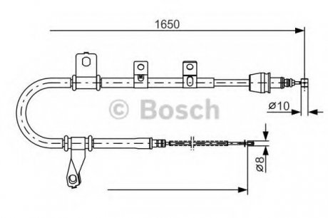 Тормозной трос 1650mm HYUNDAI Matrix \'\'RL\'\'01-10 Bosch 1987482074 (фото 1)