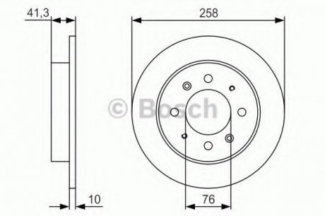 Тормозной диск KIA Cerato/Forte 'R'1,5-2,0 "04>> PR2 Bosch 0986479S57 (фото 1)