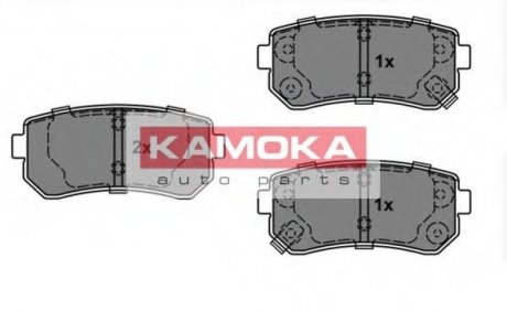 Колодка тормозная Hyundai I20 08\'->; I30 07\'->; IX35 10\'->;Kia Sportage 10\'-> задн. Kamoka JQ101146 (фото 1)