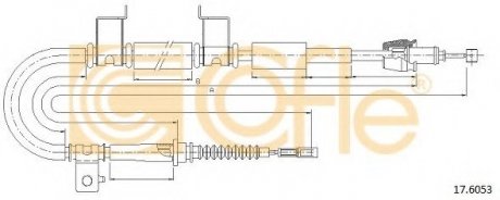 Трос стояночного тормоза COFLE 17.6053 (фото 1)