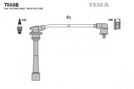 Комплект кабелів запалювання TESLA T868B (фото 1)