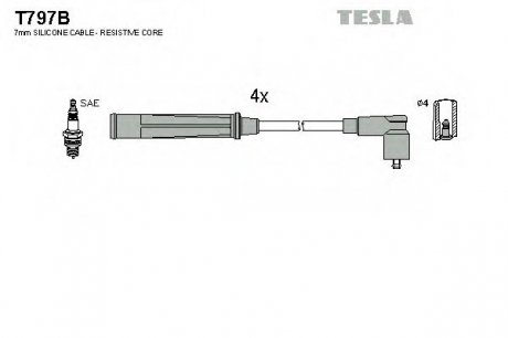 Комплект кабелів запалювання TESLA T797B