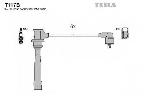 Комплект кабелів запалювання TESLA T117B