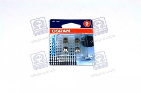 Лампа софитная вспомогат. освещения C10W 12V 10W SV8.5-8 (2 шт) blister OSRAM 6438-02B