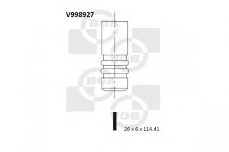 Клапан выпускной (26x6x114,4) OPEL ASTRA H 1.6D/1.9D/2.4D 11.02- BGA V998927 (фото 1)