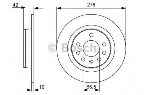 Тормозной диск CHEVROLET/OPEL Astra/Zafira/ 'R'1.6-2.204-15 Bosch 0986479515 (фото 1)