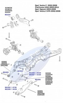 Сайлентблок важеля (заднього/верхнього) Opel Vectra С 1.9CDTI/ PARTS BELGUM BG1502 (фото 1)
