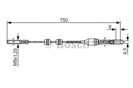 Трос, стоянкова гальмівна система Bosch 1987477140 (фото 1)