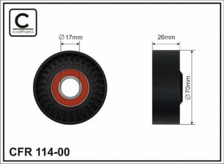 Ролик натяжитель ручейкового ремня BMW 5,7 3.5, 4.4 CAFFARO 11400 (фото 1)