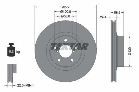 Гальмівний диск TEXTAR 92094603 (фото 1)