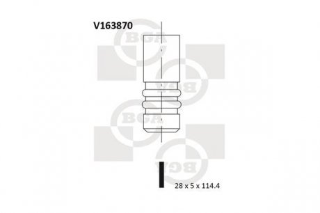 Впускний клапан BGA V163870 (фото 1)