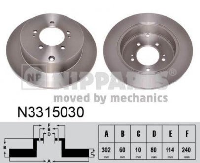 Тормозной диск Nipparts N3315030 (фото 1)