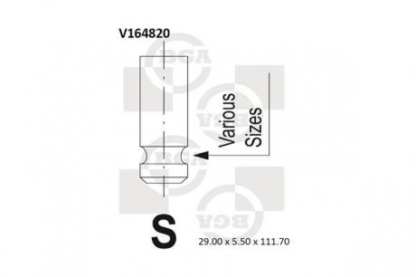 Впускной клапан BGA V164820