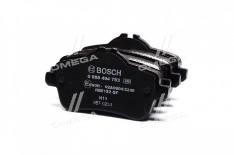 КОЛОДКИ ТОРМОЗНЫЕ ЗАДН Bosch 0 986 494 783 (фото 1)