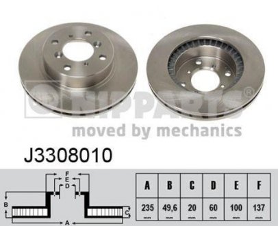 Тормозной диск Nipparts J3308010 (фото 1)