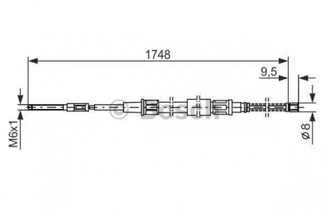 Трос ручного гальма Bosch 1987477046 (фото 1)