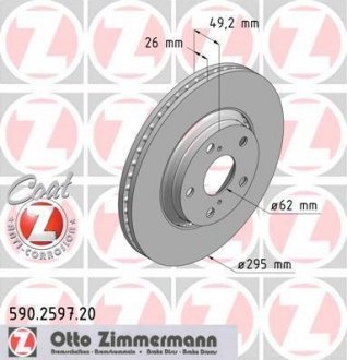 ДИСК ТОРМОЗНОЙ Zimmermann Otto Zimmermann GmbH 590259720