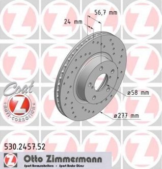 ДИСК ТОРМОЗНОЙ Zimmermann Otto Zimmermann GmbH 530245752