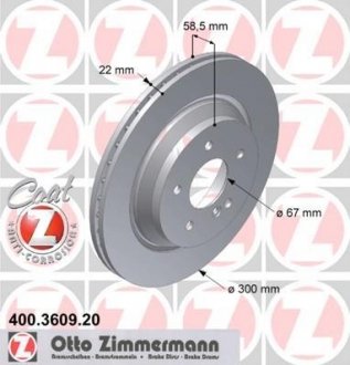 ДИСК ТОРМОЗНОЙ Zimmermann Otto Zimmermann GmbH 400.3609.20